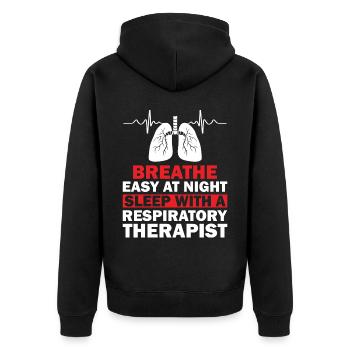 Respiratory therapists Respiratory therapist Occupational therapists - Unisex Premium Organic Zip Hoodie - black - Back - Nico (187cm)