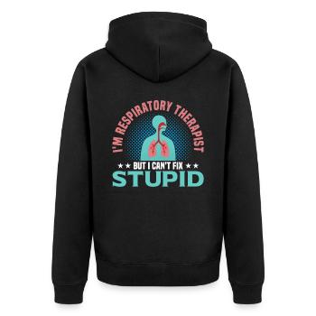 Respiratory therapists Respiratory therapist Occupational therapists - Unisex Premium Organic Zip Hoodie - black - Back - Nico (187cm)