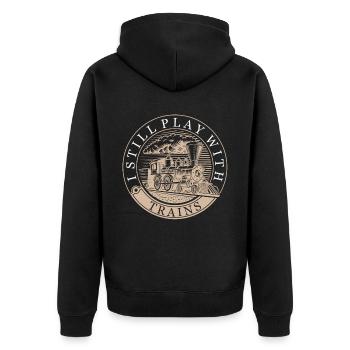Train Model Builder, Model Locomotive Locomotive - Unisex Premium Organic Zip Hoodie - black - Back - Nico (187cm)