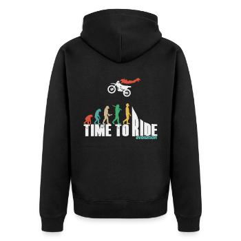Motocross enduro motorcycle freestyle extreme sport - Unisex Premium Organic Zip Hoodie - black - Back - Nico (187cm)