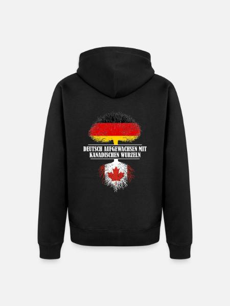 Deutsch mit kanadischen Wurzeln - Unisex Premium Bio Zip Hoodie - Schwarz