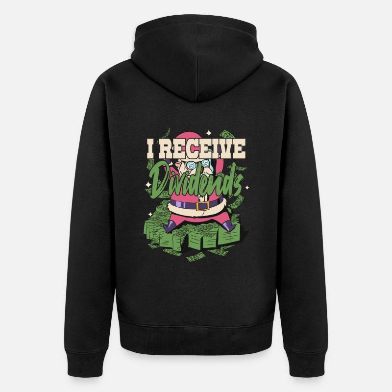 Je reçois des dividendes - Veste à capuche bio Premium Unisexe - noir