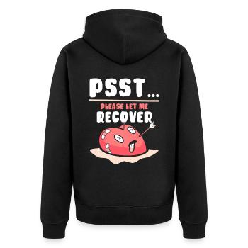 Psst Bitte Lassen Sie Mich Wieder Gesund Werden - Unisex Premium Bio Zip Hoodie - Schwarz - Hinten - Nico (187cm)