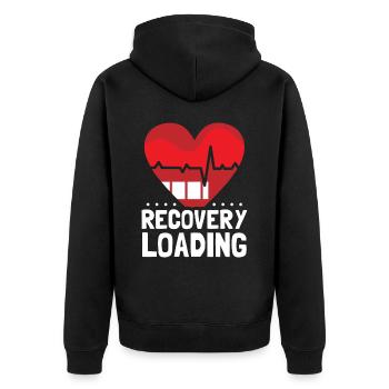 Erholung Laden Erholen Überlebender Patient - Unisex Premium Bio Zip Hoodie - Schwarz - Hinten - Nico (187cm)