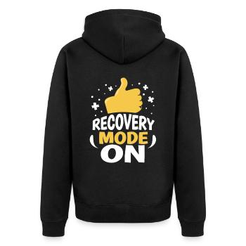 Erholung Modus Ein Überlebender Patient Erholen - Unisex Premium Bio Zip Hoodie - Schwarz - Hinten - Nico (187cm)
