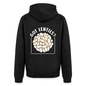 Linsen Haben Linse Linsensuppe Essen Liebhaber - Unisex Premium Bio Zip Hoodie - Schwarz - Hinten - Nico (187cm)