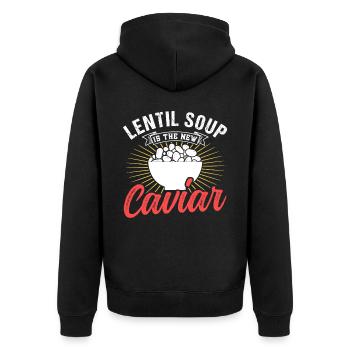 Linsensuppe Ist Der Neue Kaviar Linse Linsen - Unisex Premium Bio Zip Hoodie - Schwarz - Hinten - Nico (187cm)