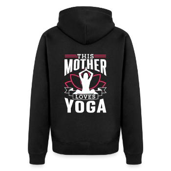 This Mom Loves Yoga Mom Hobby Mommy - Unisex Premium Organic Zip Hoodie - black - Back - Nico (187cm)