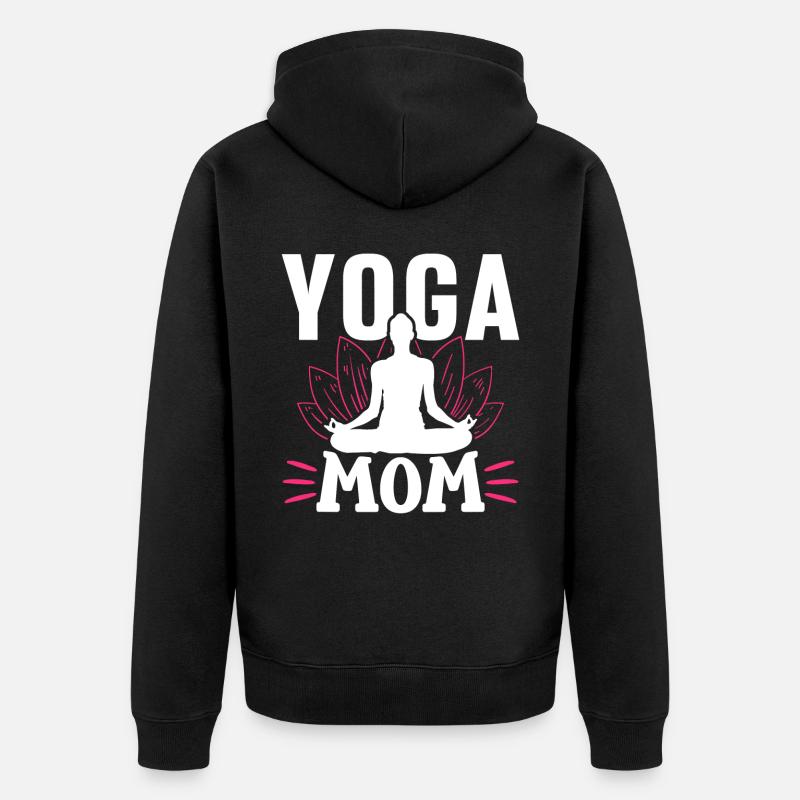 Yoga Mama Mami Mutter Hobby - Unisex Premium Bio Zip Hoodie - Schwarz