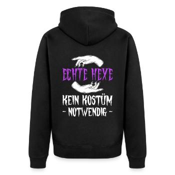 Echte Hexe Kein Kostüm Notwendig Halloween - Unisex Premium Bio Zip Hoodie - Schwarz - Hinten - Nico (187cm)