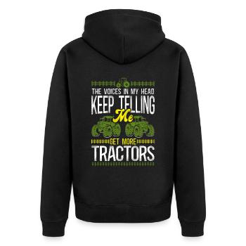 Tracteur agricole agricole Vintage Le - Veste à capuche bio Premium Unisexe - noir - Dos - Nico (187cm)