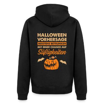 Halloween Vorhersage Meistens Betrunken Mit Einer - Unisex Premium Bio Zip Hoodie - Schwarz - Hinten - Nico (187cm)