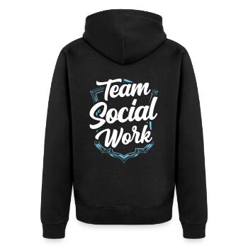 Team Social Work Social Work Social Workers - Unisex Premium Organic Zip Hoodie - black - Back - Nico (187cm)