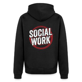 Travail social Travailleur social Profession Travail social - Veste à capuche bio Premium Unisexe - noir - Dos - Nico (187cm)