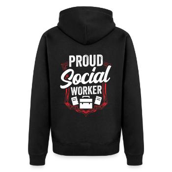 Fier travailleur social Formation Travailleur social - Veste à capuche bio Premium Unisexe - noir - Dos - Nico (187cm)