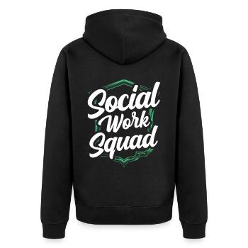 Team Social Work Social Workers Social Work - Unisex Premium Organic Zip Hoodie - black - Back - Nico (187cm)