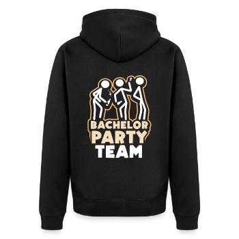Junggesellenabschied Team Junggeselle Braut - Unisex Premium Bio Zip Hoodie - Schwarz - Hinten - Nico (187cm)