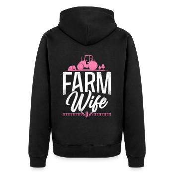 agriculteur femme tracteur - Veste à capuche bio Premium Unisexe - noir - Dos - Nico (187cm)