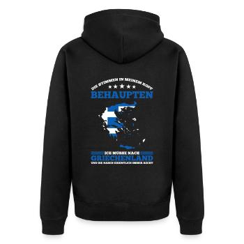 Die Stimmen In Meinem Kopf Behaupten Ich Müsse Nac - Unisex Premium Bio Zip Hoodie - Schwarz - Hinten - Nico (187cm)