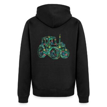 Farming Farmer Flower Floral - Unisex Premium Bio Zip Hoodie - Schwarz - Hinten - Nico (187cm)