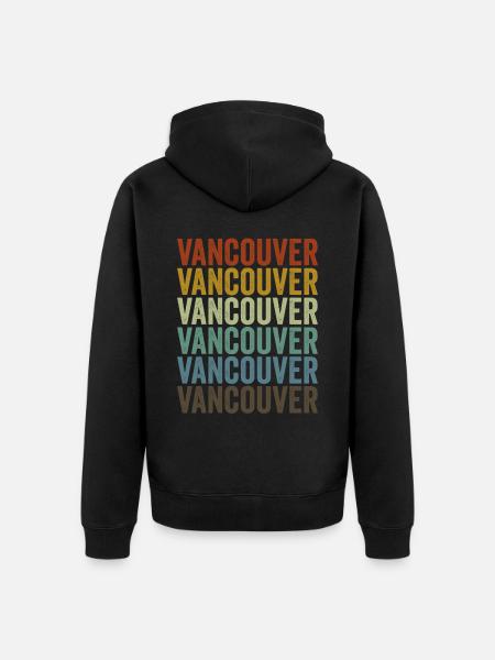 Vancouver Kanada Retro Vintage - Unisex Premium Bio Zip Hoodie - Schwarz