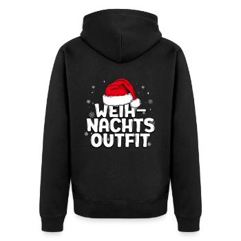 Weihnachten Weihnachtsoutfit - Unisex Premium Bio Zip Hoodie - Schwarz - Hinten - Nico (187cm)