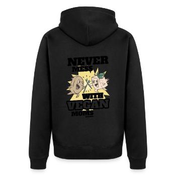 Ne jouez jamais avec les mamans végétaliennes - Veste à capuche bio Premium Unisexe - noir - Dos - Nico (187cm)
