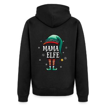 Weihnachten Mama Elf - Unisex Premium Bio Zip Hoodie - Schwarz - Hinten - Nico (187cm)