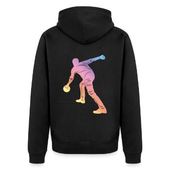Bowling Silhouette - Veste à capuche bio Premium Unisexe - noir - Dos - Nico (187cm)