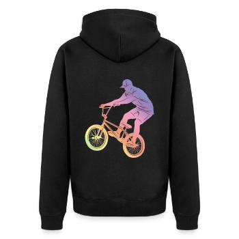 Motocross Silhouette - Unisex Premium Organic Zip Hoodie - black - Back - Nico (187cm)