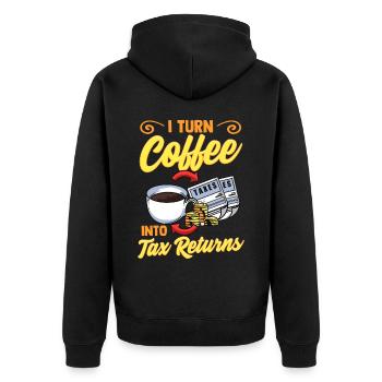 Traue Niemals Dem Lebenden Gruseligen Zombie - Unisex Premium Bio Zip Hoodie - Schwarz - Hinten - Nico (187cm)