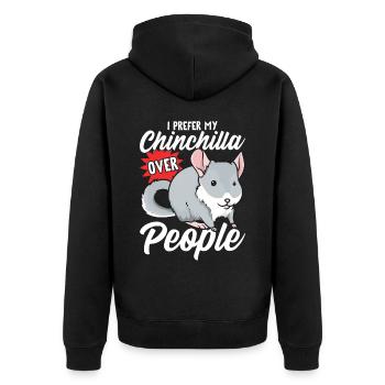 Chinchilla À propos des gens - Veste à capuche bio Premium Unisexe - noir - Dos - Nico (187cm)
