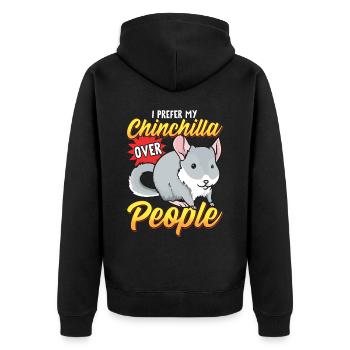 Chinchilla À propos des gens - Veste à capuche bio Premium Unisexe - noir - Dos - Nico (187cm)