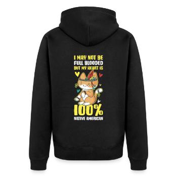 100% Native American Native American Gift - Unisex Premium Organic Zip Hoodie - black - Back - Nico (187cm)