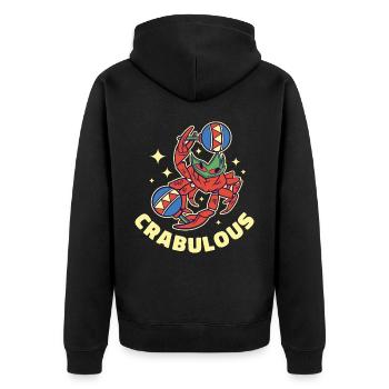 Crabulous Krabbe Geschenk - Unisex Premium Bio Zip Hoodie - Schwarz - Hinten - Nico (187cm)