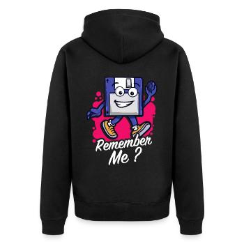 Programmer Retro-diskette Floppy disc - Unisex Premium Organic Zip Hoodie - black - Back - Nico (187cm)