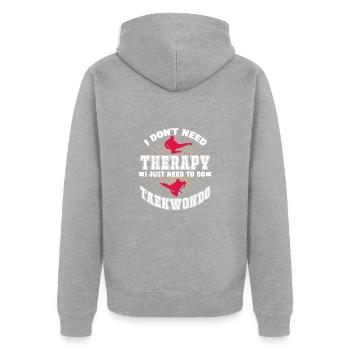 Taekwondo Tae Kwon Do Martial Arts Gift - Unisex Premium Organic Zip Hoodie - heather grey - Back - Nico (187cm)