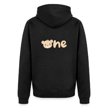Teddy Bear Bear Teddy Stuffed Animal Kids Gift - Unisex Premium Organic Zip Hoodie - black - Back - Nico (187cm)