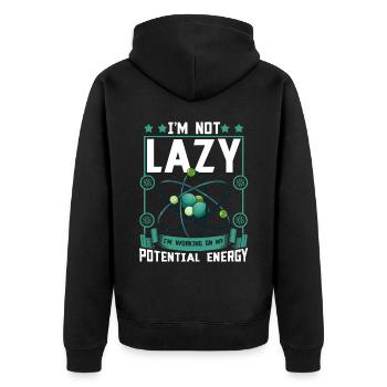 Science Physics Chemistry Lustig Scientist - Unisex Premium Organic Zip Hoodie - black - Back - Nico (187cm)