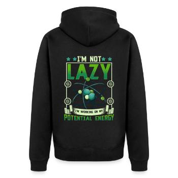 Science Physics Chemistry Lustig Scientist - Unisex Premium Organic Zip Hoodie - black - Back - Nico (187cm)