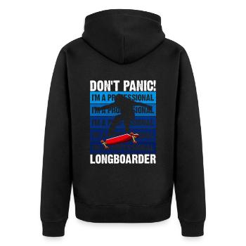 Lonagboarding Je suis un longboarder - Veste à capuche bio Premium Unisexe - noir - Dos - Nico (187cm)