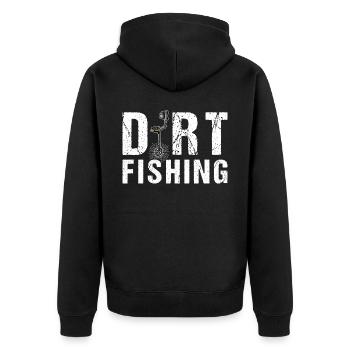 Schmutzangeln Dirt Fishing Metalldetektor - Unisex Premium Bio Zip Hoodie - Schwarz - Hinten - Nico (187cm)