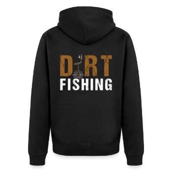 Schmutzangeln Dirt Fishing Metalldetektor - Unisex Premium Bio Zip Hoodie - Schwarz - Hinten - Nico (187cm)