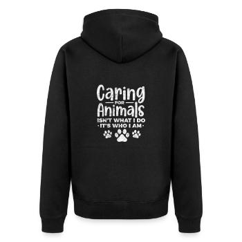 Veterinarian Veterinary Medicine Veterinarian Veterinary Gift - Unisex Premium Organic Zip Hoodie - black - Back - Nico (187cm)