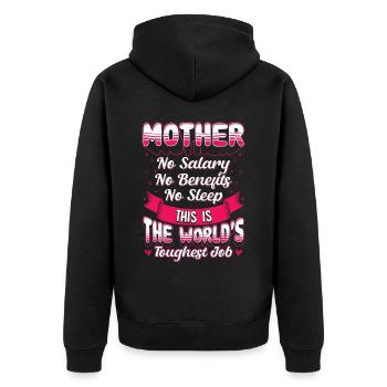 Mère Le travail le plus difficile dans le monde Fête des mères - Veste à capuche bio Premium Unisexe - noir - Dos - Nico (187cm)