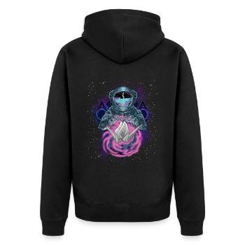 Origami d’astronaute artistique spatial - Veste à capuche bio Premium Unisexe - noir - Dos - Nico (187cm)