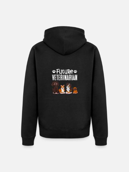 Tierarzt Tiermedizin Tierärztin Veterinär Geschenk - Unisex Premium Bio Zip Hoodie - Schwarz