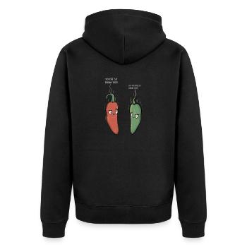 Chili Jalapenos Habaneros Carolina Reaper - Unisex Premium Organic Zip Hoodie - black - Back - Nico (187cm)