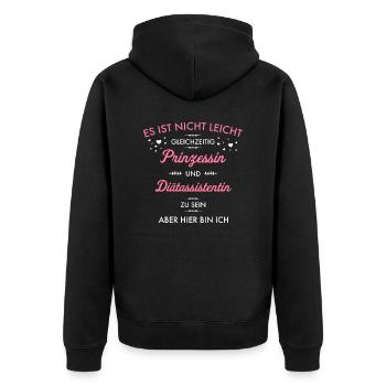 Prinzessin und Diätassistentin I Diät Motiv für - Unisex Premium Bio Zip Hoodie - Schwarz - Hinten - Nico (187cm)