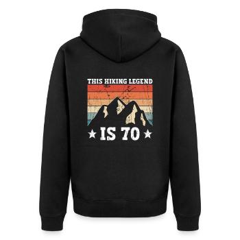 Randonnée 70e anniversaire Randonneurs 70 ans en plein air - Veste à capuche bio Premium Unisexe - noir - Dos - Nico (187cm)